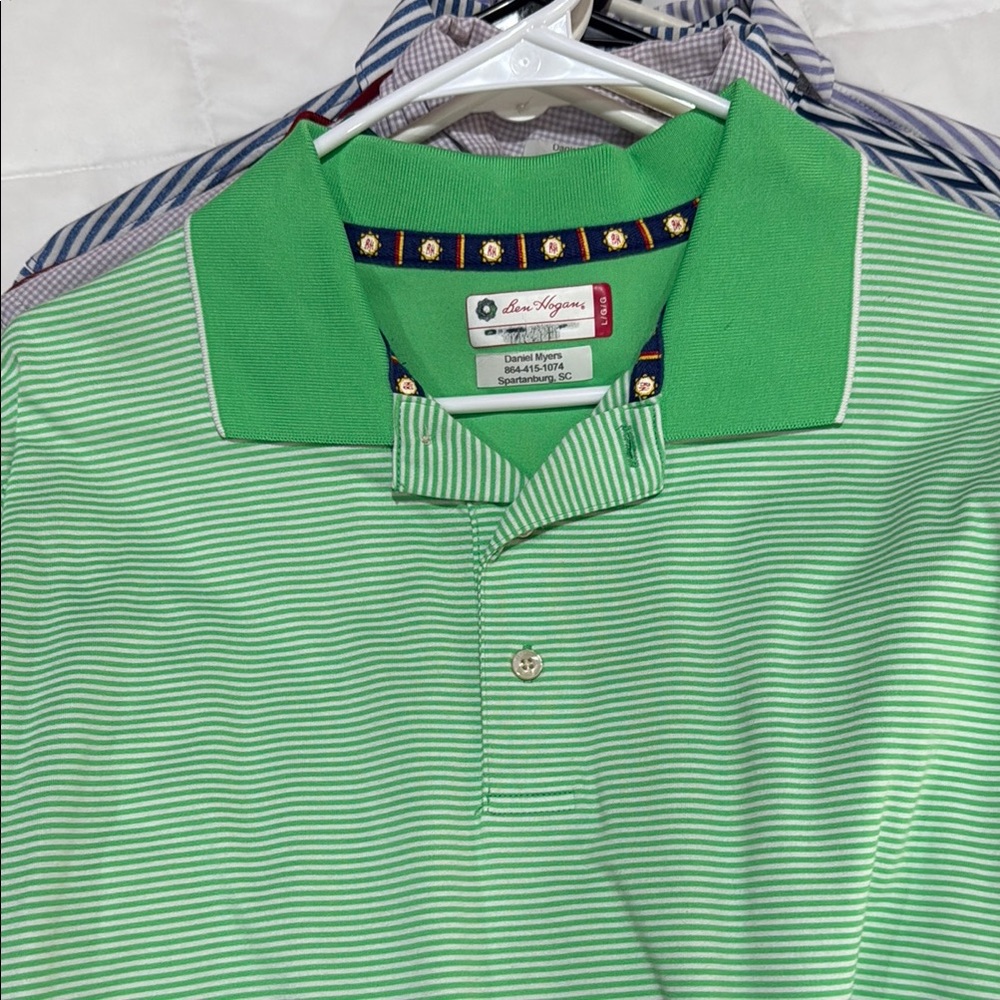 Hogan Green Striped Men's Polo Shirt